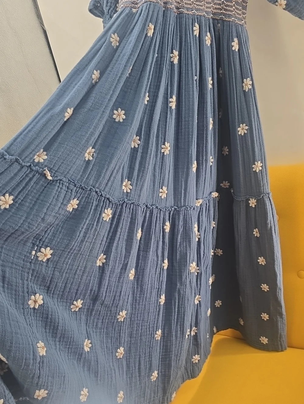Free People blue smocked